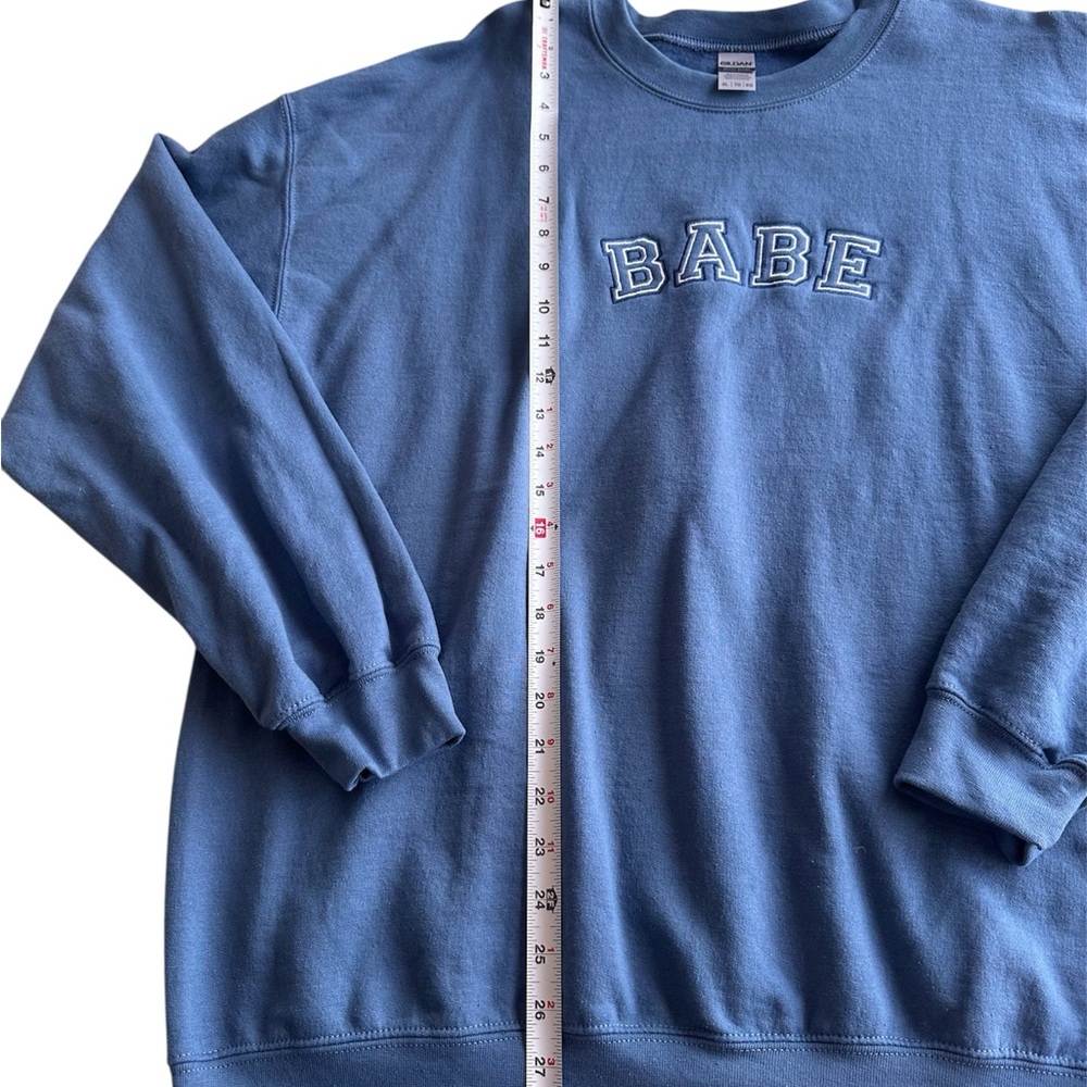 BABE Women's Blue Crewneck Embroidered Sweatshirt XL NWOT - Picture 2 of 5